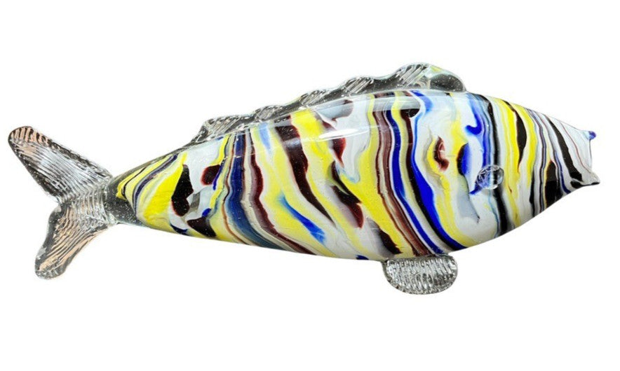 Murano Style Art Glass Fish Hand Blown Multicoloured Mid Century Vintage