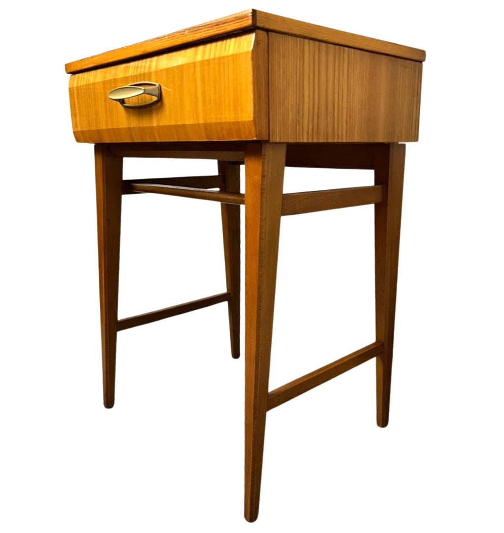 Vintage Mid Century Modern Meredew Bedside Table Teak Cabinet Atomic Era Retro
