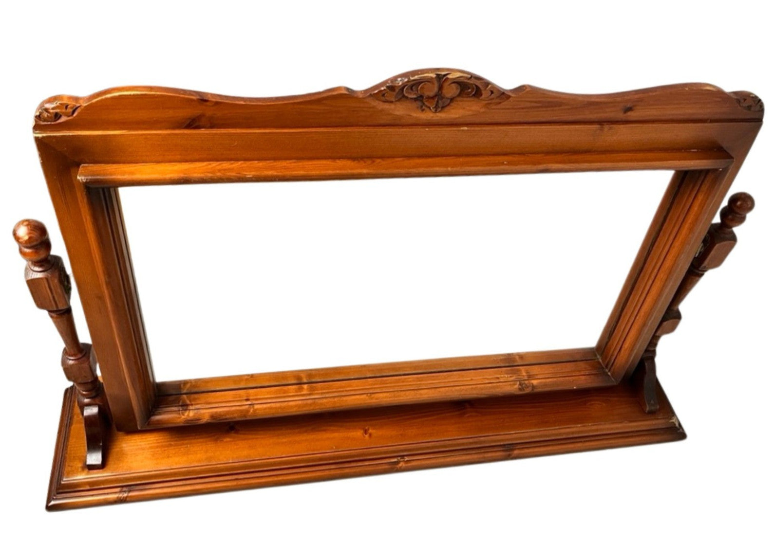 Large Vintage Freestanding Pine Dressing Table Mirror Rustic Farmhouse Country S
