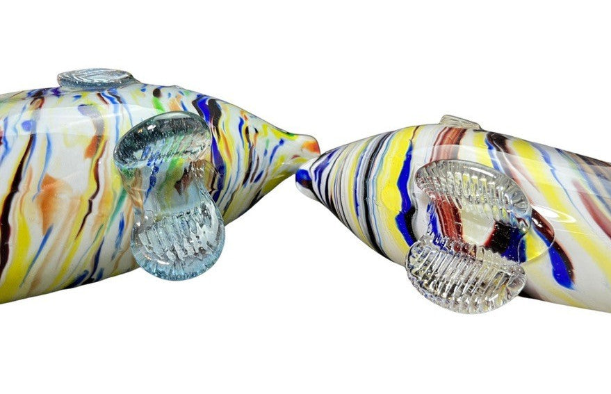 Murano Style Art Glass Fish Hand Blown Multicoloured Mid Century Vintage