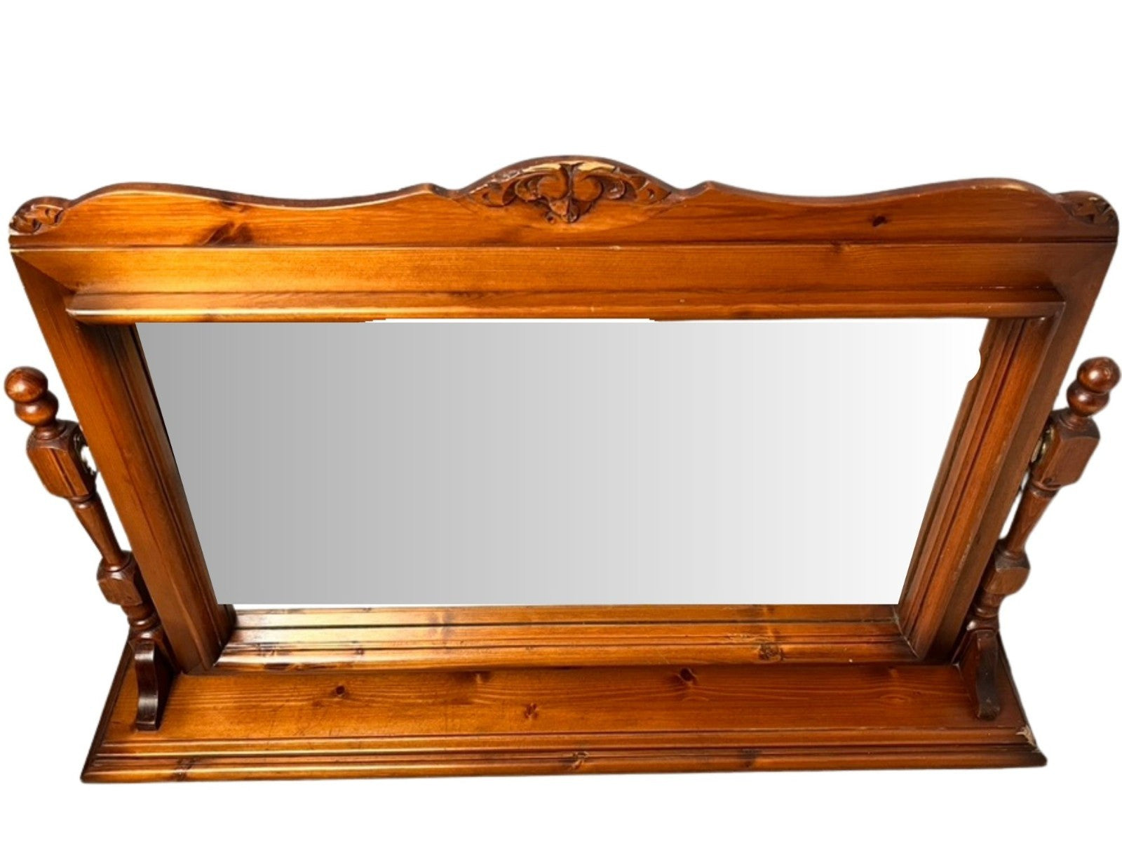 Large Vintage Freestanding Pine Dressing Table Mirror Rustic Farmhouse Country S
