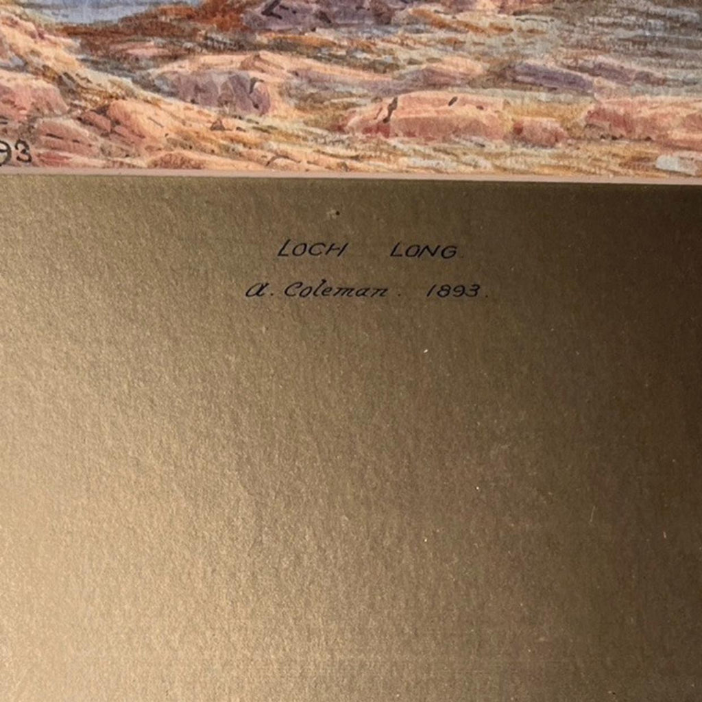Antique Landscape Prints A Coleman 1893 Pair Loch Long &Devonshire