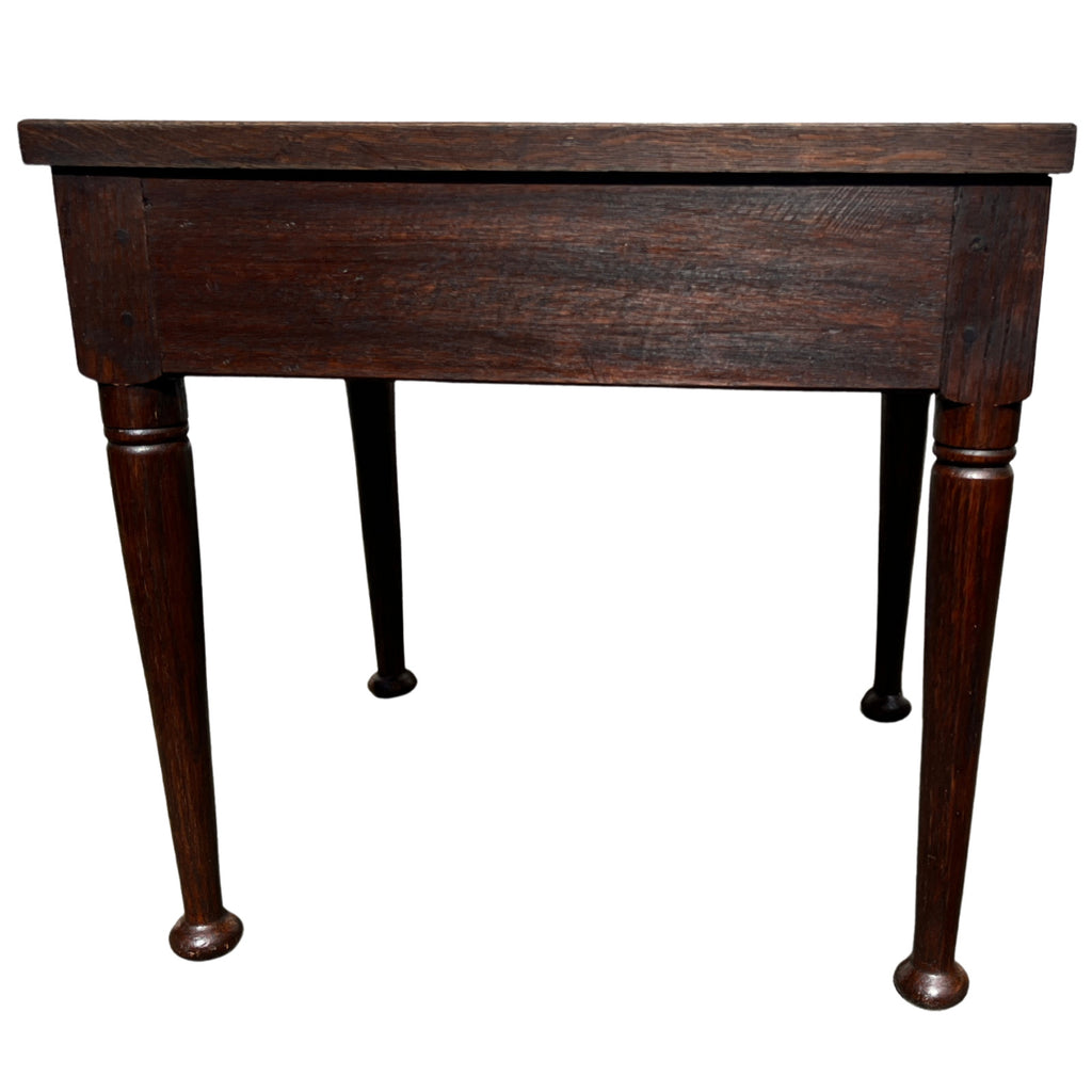 Antique Solid Oak Side Table Lamp Table Occasional Table Rustic Furniture