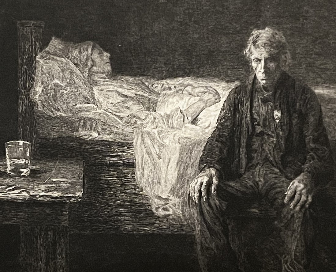 1883 Victorian Etching Nothing Left Frank Holl A Gery Bichard Framed Print