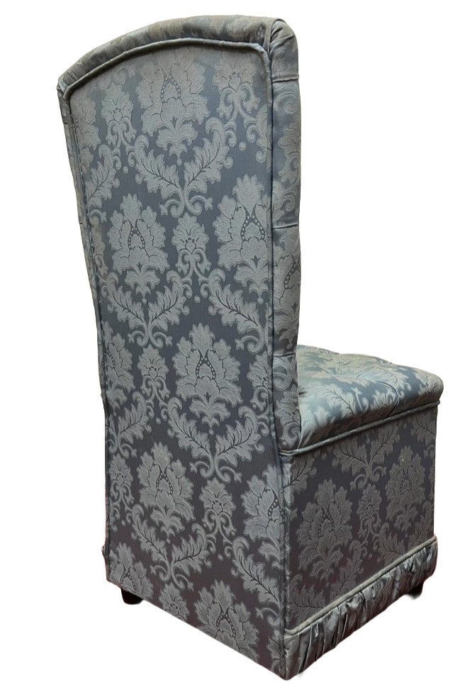 Blue Upholstered Vintage Style Accent Chair Button Back Dressing Chair