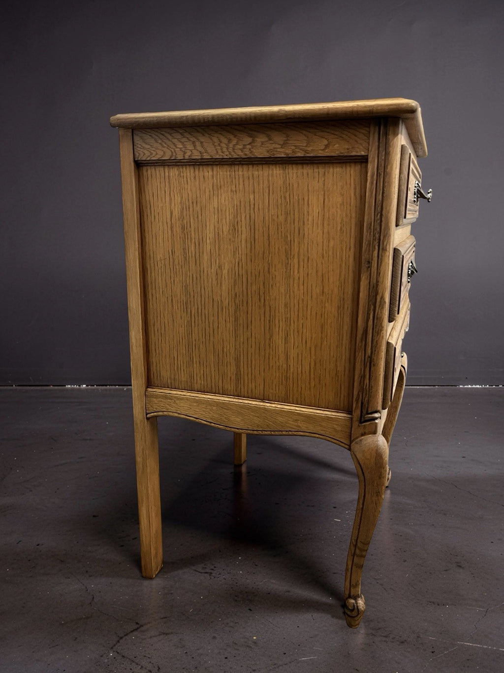 Vintage Oak Cabinet 3 Drawer Chest French Style 70cm