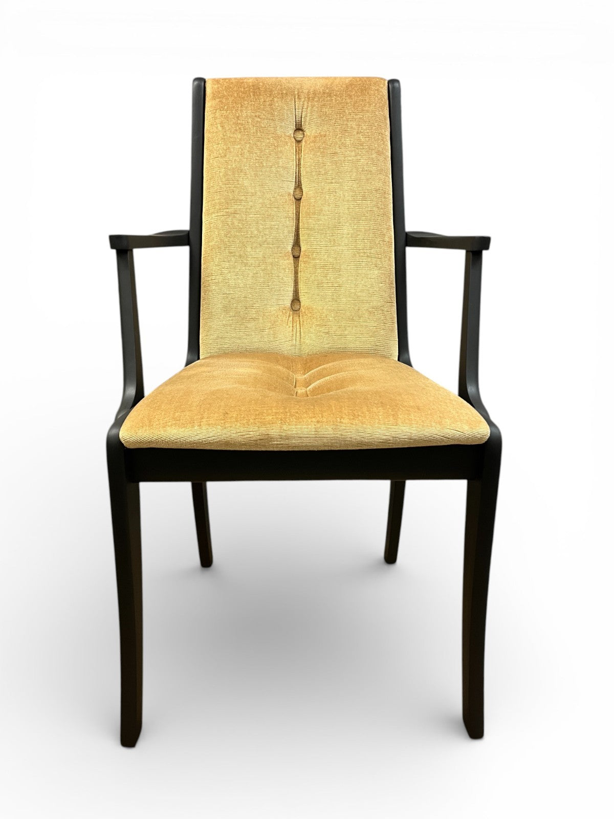 5 Mid Century Dining Chairs Black Painted Matte Black 1 Carver 4 Side Chairs