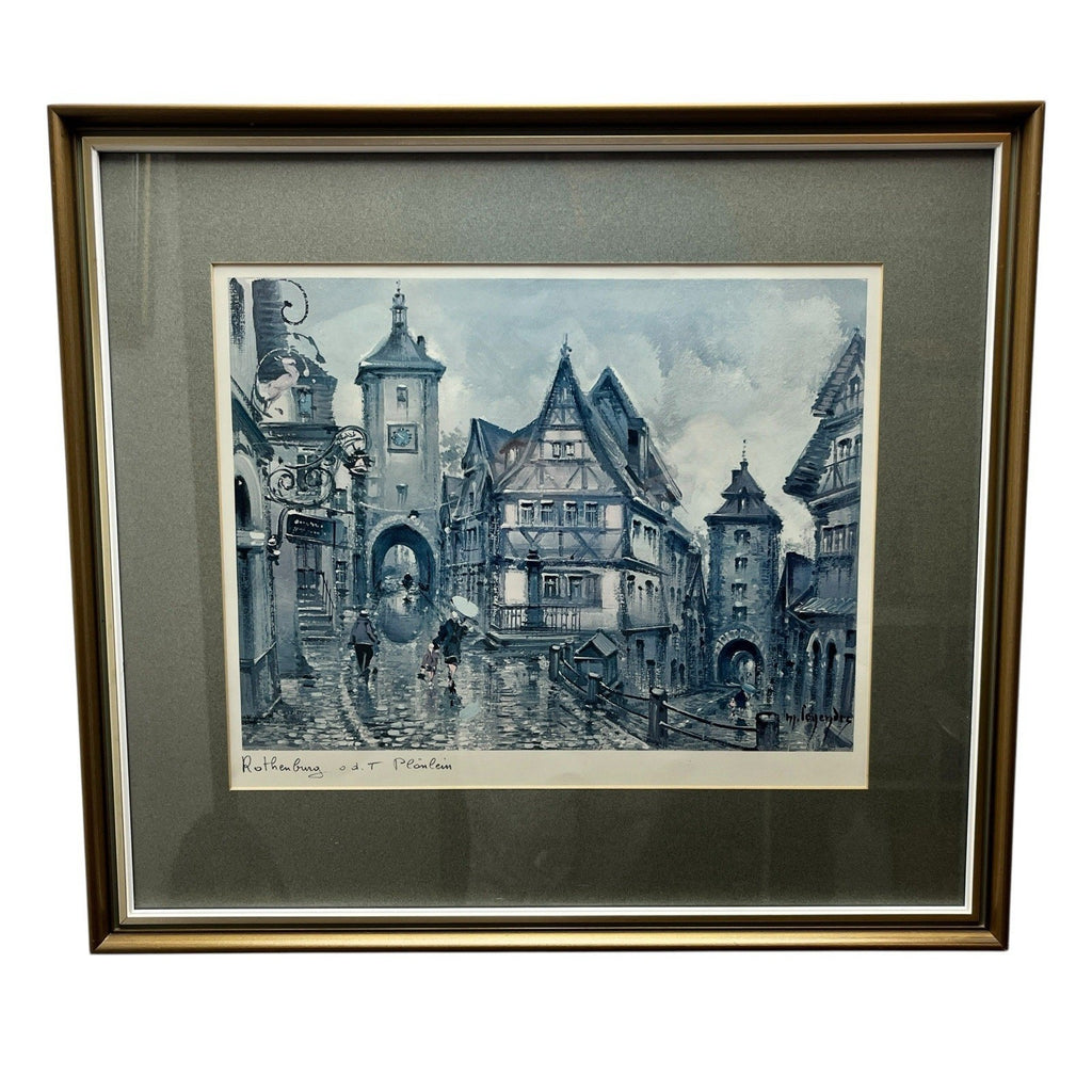 Maurice Legendre Signed Framed Art Rothenburg Print 50×42cm