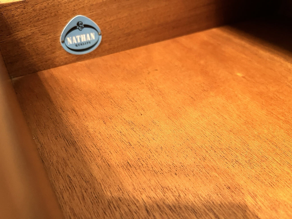 Nathan Mid Century Chest of Drawers Vintage Walnut Lowboy Cabinet Retro 99cm