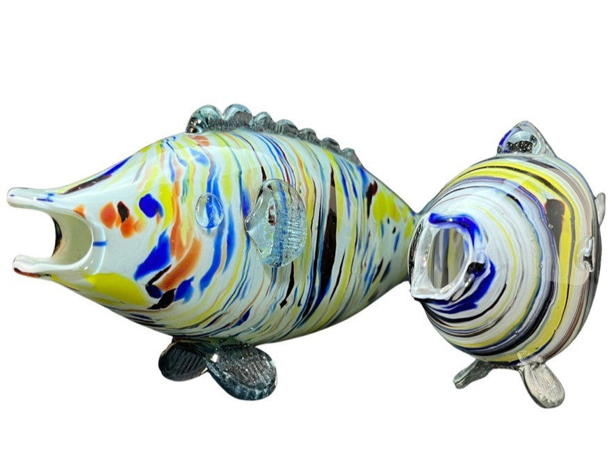 Murano Style Art Glass Fish Hand Blown Multicoloured Mid Century Vintage