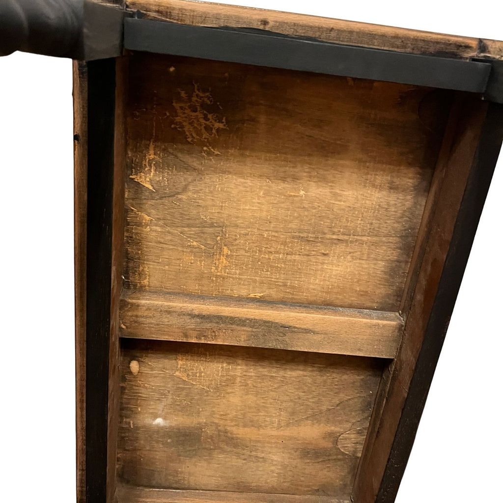 Vintage Barley Twist Side Table Oak Top Painted Base Hall Lamp Table Rustic Wood