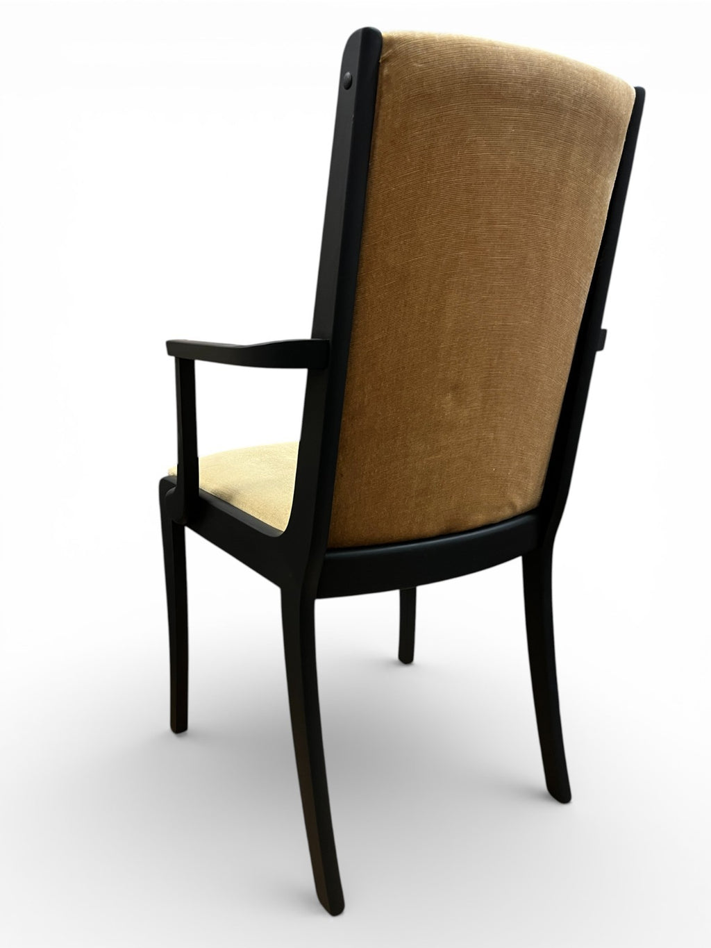5 Mid Century Dining Chairs Black Painted Matte Black 1 Carver 4 Side Chairs