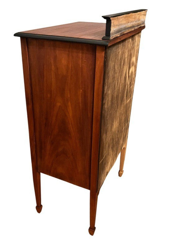 Antique Style 6 Drawer Chest Tallboy Cabinet Black/Wood Jewellery Storage 102cm