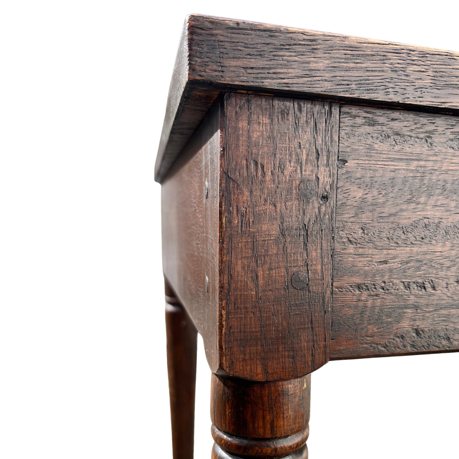 Antique Solid Oak Side Table Lamp Table Occasional Table Rustic Furniture