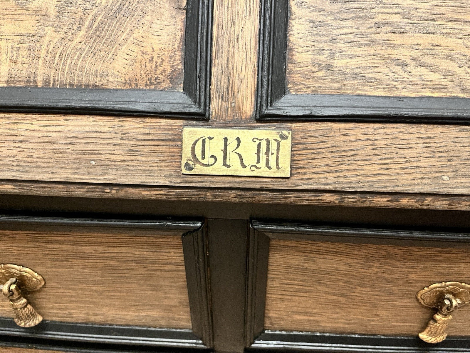 Vintage Oak Bureau Writing Desk / Fall Front Bureau / Refinished Storage Cabinet