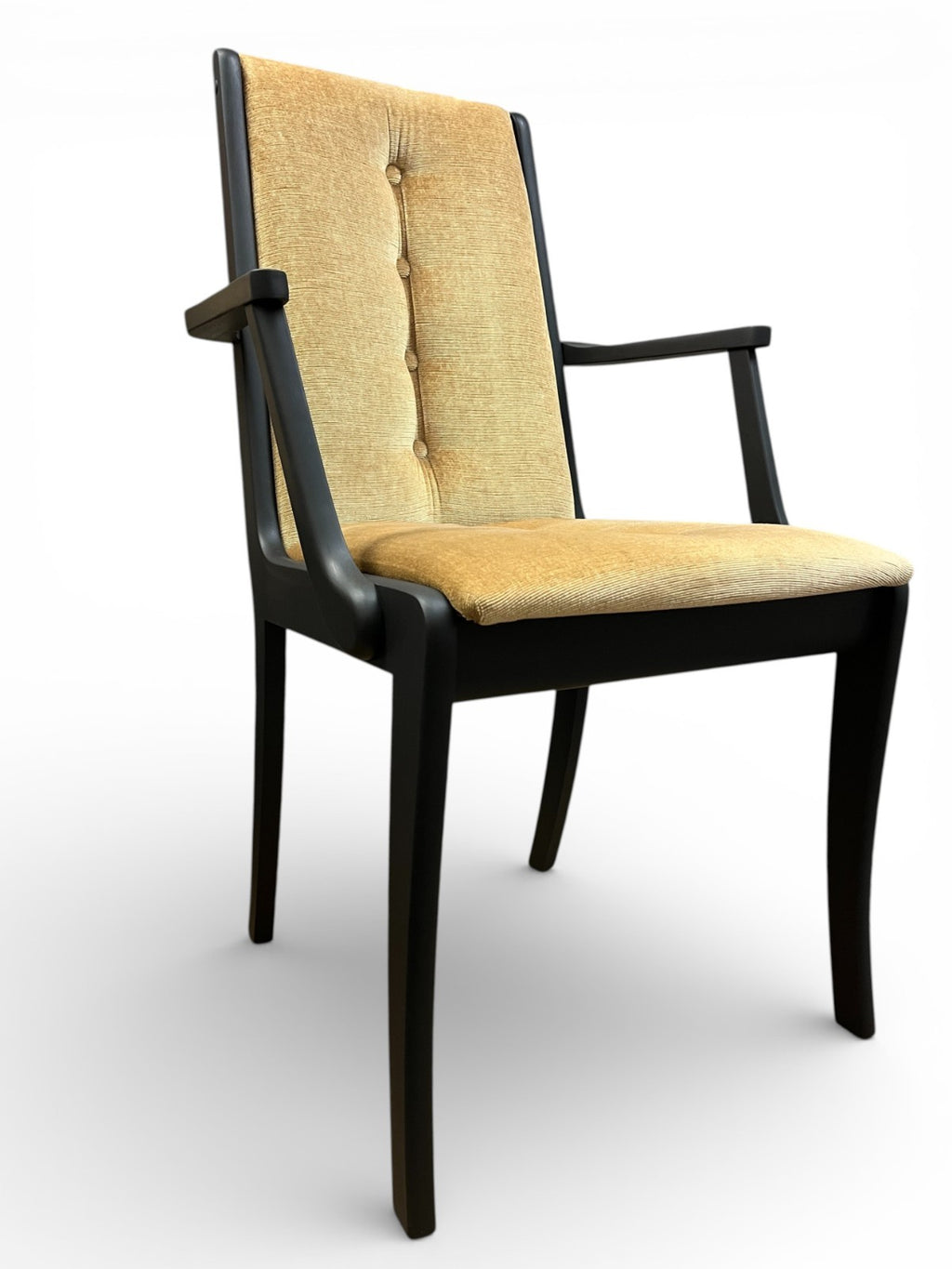 5 Mid Century Dining Chairs Black Painted Matte Black 1 Carver 4 Side Chairs