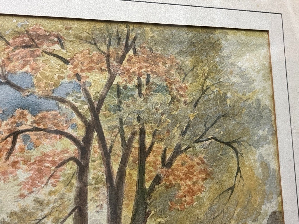 R W Clarke Watercolour Painting 1953 Peter Bridge Framed Landscape 51cm