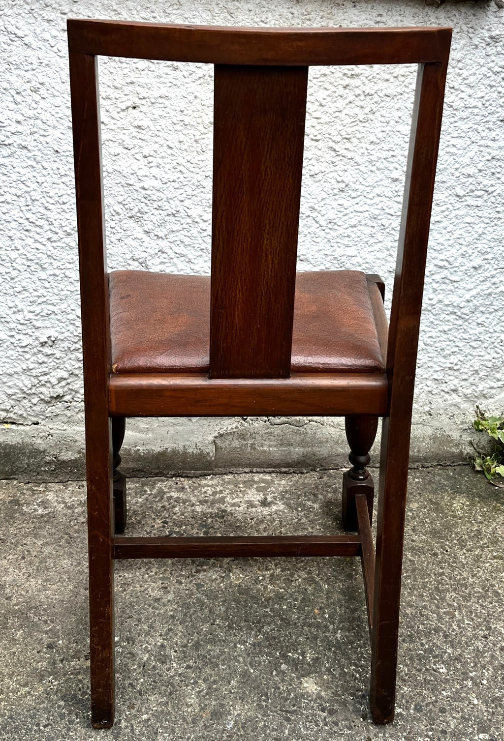 Pair Vintage Oak Dining Chairs Tudor Jacobean Farmhouse Carved Wooden Chairs