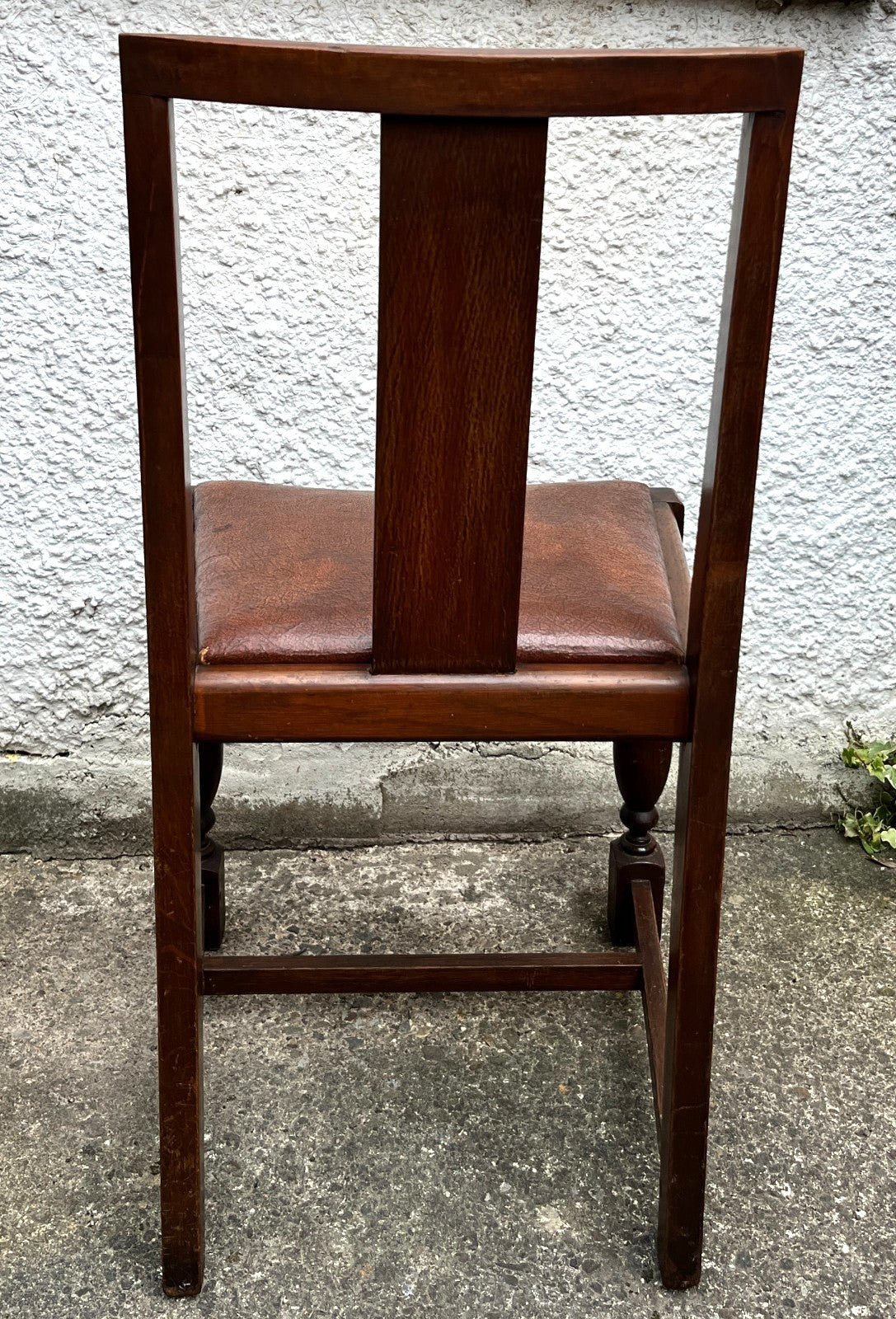 Pair Vintage Oak Dining Chairs Tudor Jacobean Farmhouse Carved Wooden Chairs