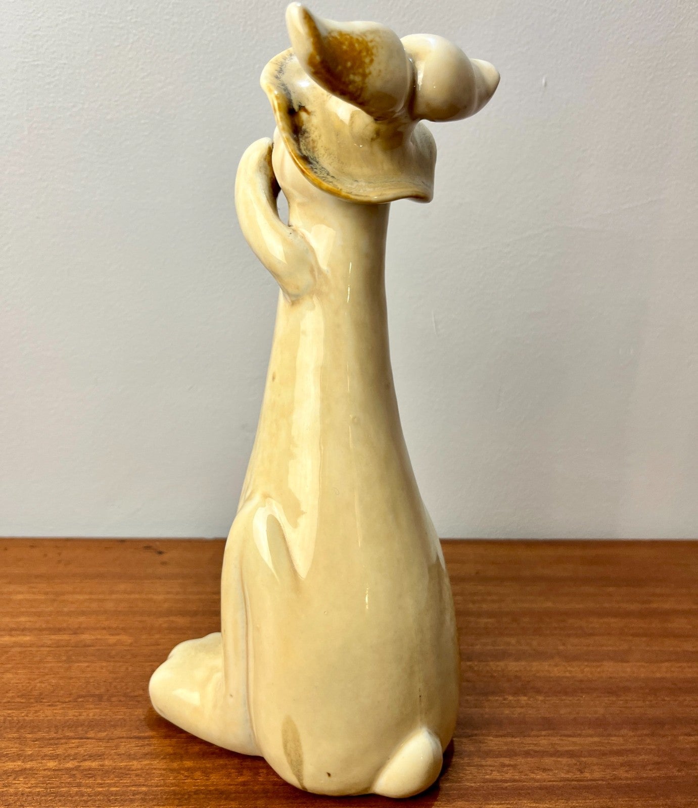 Pottery Rabbit Figurine by Kangaroo Pottery. Ceramic Bunny in Hat