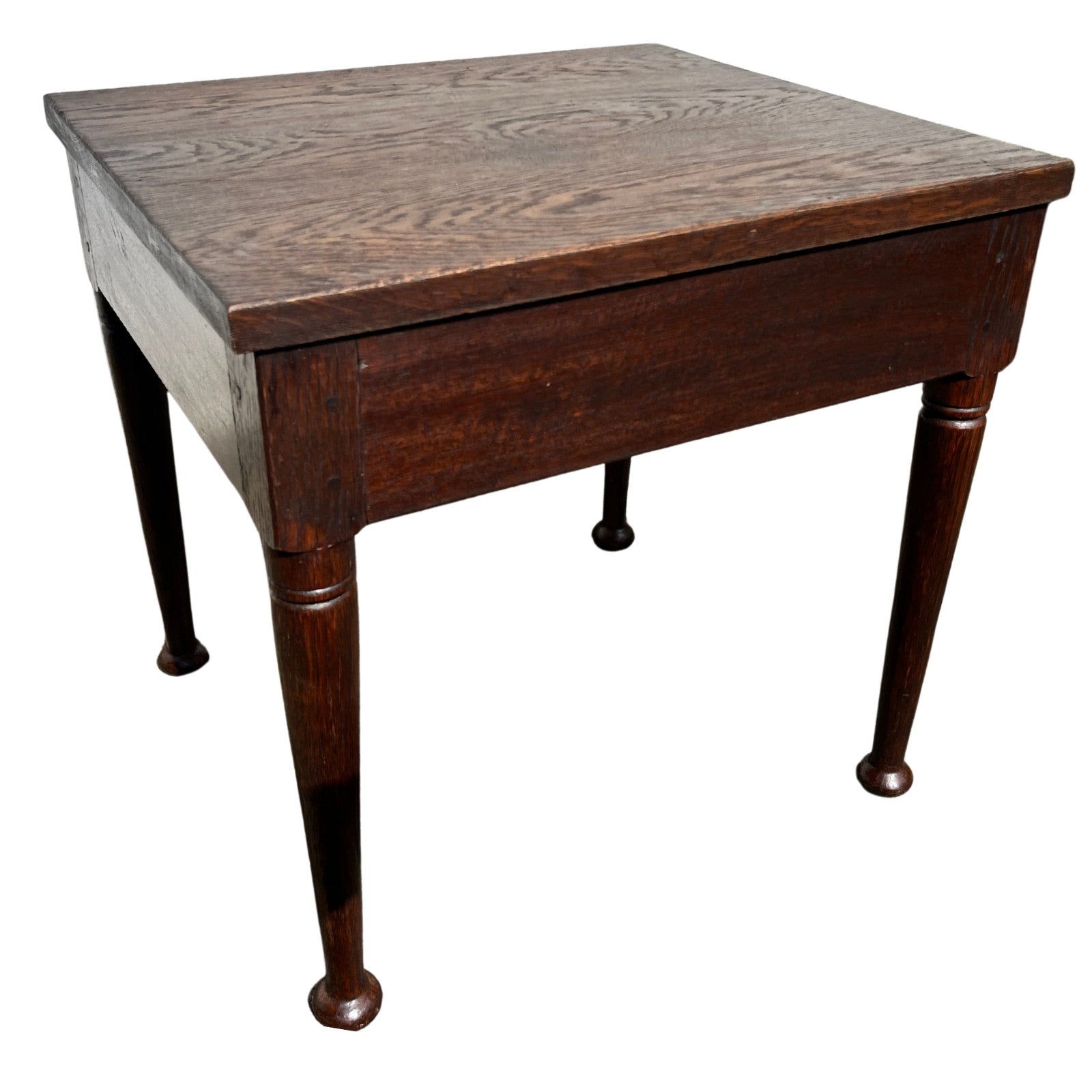 Antique Solid Oak Side Table Lamp Table Occasional Table Rustic Furniture