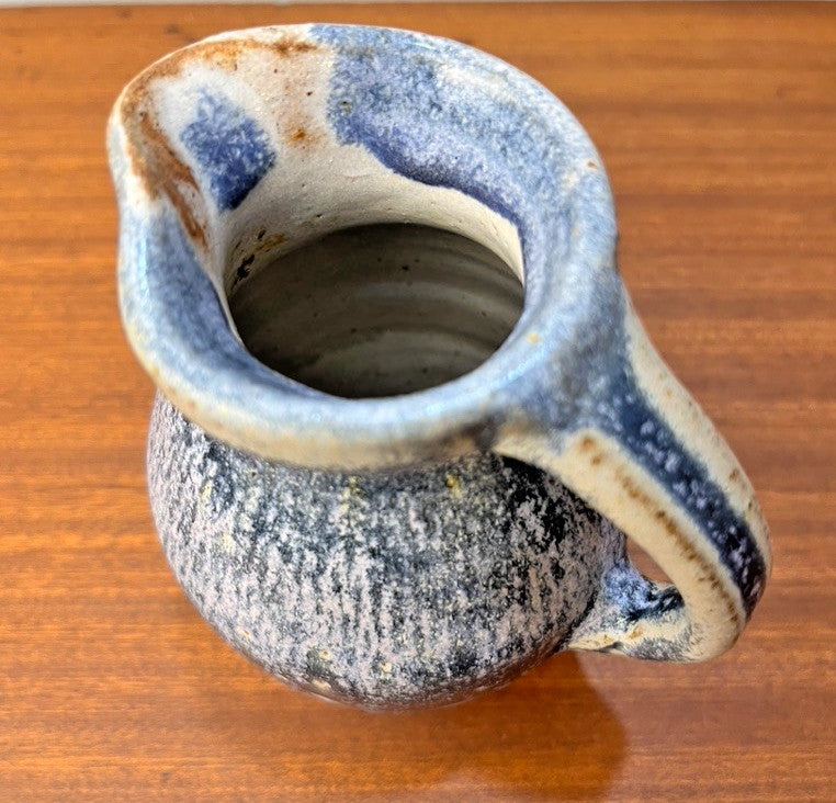 Nethybridge Pottery Studio Pottery Jug Vase – Blue Drip Glaze Scottish Ceramic