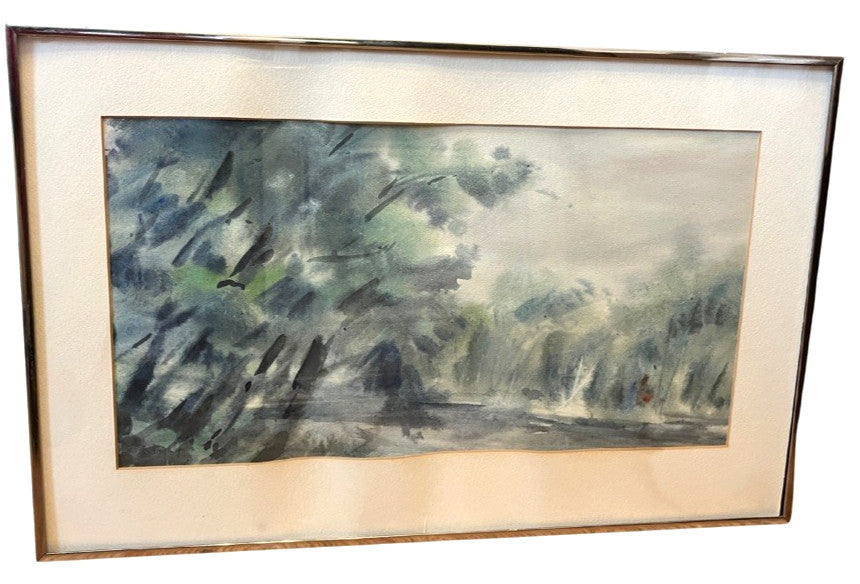 Audrey Weprin Waters Edge Original Watercolour Painting Framed Signed 1983