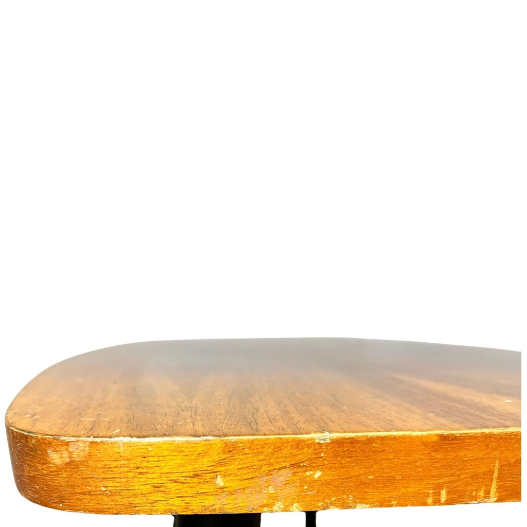 Mid Century Style Coffee Table Retro Side Table Wood Top Black Legs Vintage