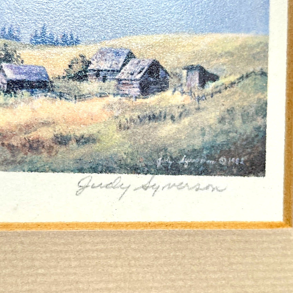 Judy Syverson Signed Print 1982 Framed Barn Landscape 328/1000